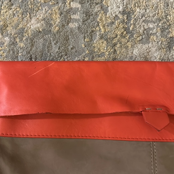 Zara Extra Large Suede and Leather Zippered Clutch - Picture 4 of 6